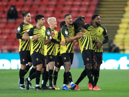 Ismaila Sarr, second right, found the target twice as Watford defeated Reading (Adam Davy/PA)