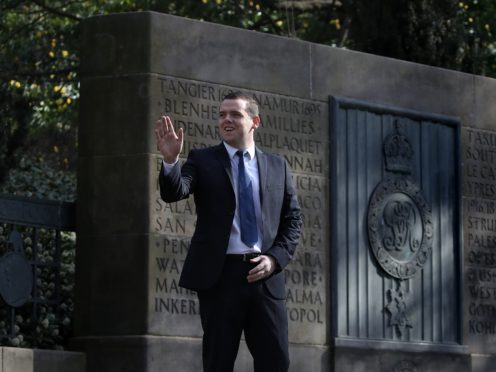 Tory leader Douglas Ross has unveiled his party’s infrastructure plan (Andrew Milligan/PA)