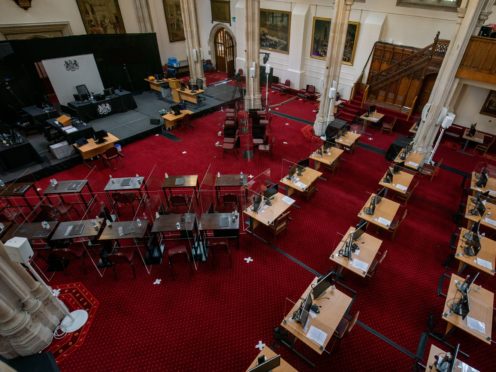 A view of the Old Library in Guildhall, London, where the inquest into the terror attack at Fishmongers’ Hall is being held (PA)