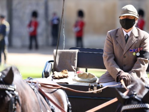 The Duke of Edinburgh’s driving carriage arrives in the Quadrangle (Ian Vogler/Daily Mirror)