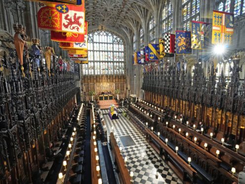 Members of the royal family during the funeral of the Duke of Edinburgh (Yui Mok/PA)