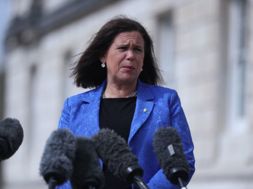 Sinn Fein leader Mary Lou McDonald outside Stormont in Belfast (Niall Carson/PA)