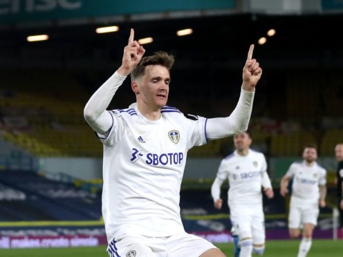 Diego Llorente celebrates his equaliser (Lee Smith/PA)