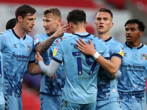 Coventry secured a thrilling win at Stoke (Bradley Collyer/PA)