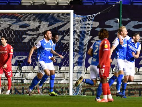 Marc Roberts, second right, opened the scoring for Birmingham (Jacob King/PA)