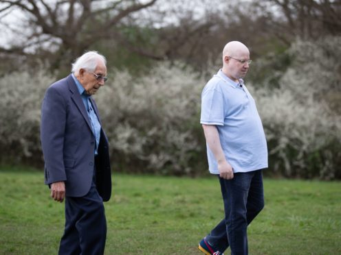 Matt Lucas met 93-year-old Harry Olmer (Sam Churchill/PA)