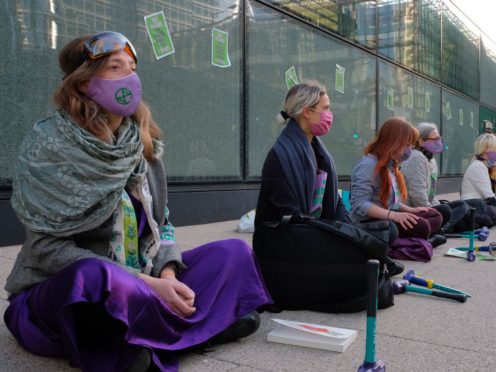 Extinction Rebellion activists targeted HSBC’s London headquarters (Joao Daniel Pereira/PA)