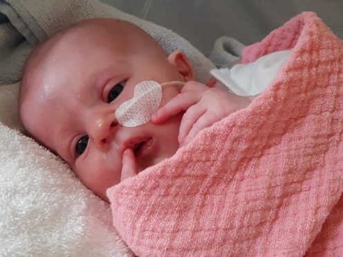 Four-month-old Florentina became the 50th patient to receive a life-saving thymus transplant at GOSH (Family handout courtesy of GOSH/GOSH Charity/PA)