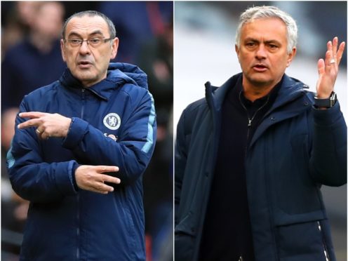 Maurizio Sarri and Jose Mourinho (Peter Byrne/Clive Rose/PA)