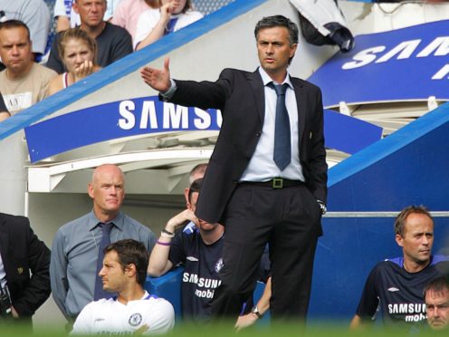 Jose Mourinho on the touchline at Stamford Bridge (Nick Potts/PA)