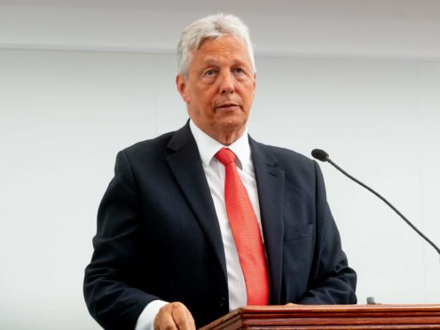 Peter Robinson’s comments appear to suggest he favours Sir Jeffrey Donaldson over Edwin Poots to be the next leader of the DUP (handout/PA)