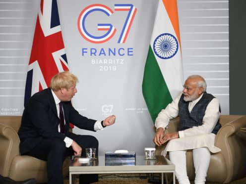 Boris Johnson and Indian prime minister Narendra Modi have agreed a new framework for future co-operation (Stefan Rousseau/PA)