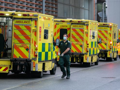 Ambulances outside the Royal London Hospital on January 20 (Dominic Lipinski/PA)