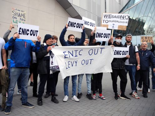 Tottenham fans protested at the club’s ownership at a recent game against Southampton (Adam Davy/PA)