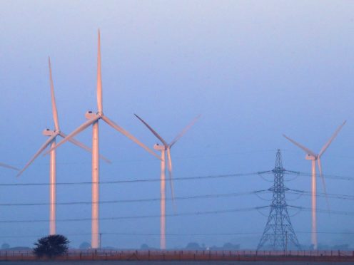 Wind turbines generated a new record on Bank Holiday Monday (Gareth Fuller/PA)
