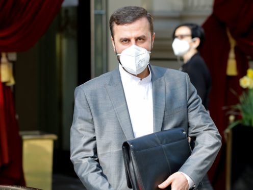 Iran’s Governor to the International Atomic Energy Agency (IAEA), Kazem Gharib Abadi leaves the Grand Hotel Wien on Saturday after the latest round of nuclear talks (Lisa Leutner/AP)