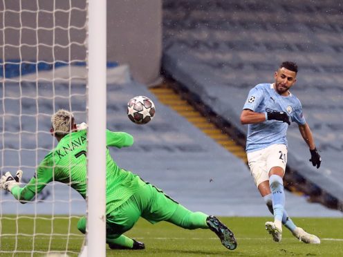 Riyad Mahrez scored twice as Manchester City sank PSG (Martin Rickett/PA)