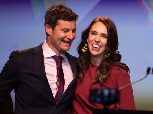 New Zealand’s leader Jacinda Ardern and her partner Clarke Gayford (AP)