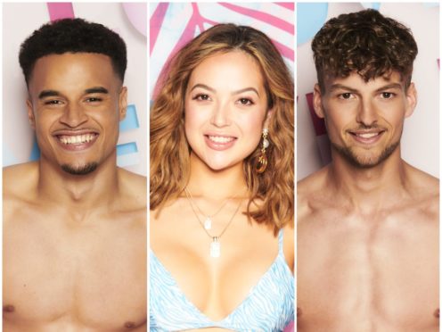 Footballer Toby Aromolaran, civil servant Sharon Gaffka and PE teacher Hugo Hammond are among the cast of Love Island, which returns on June 28 (ITV)