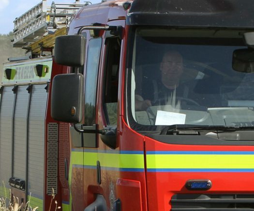 Firefighters tackled the blaze at a playing field