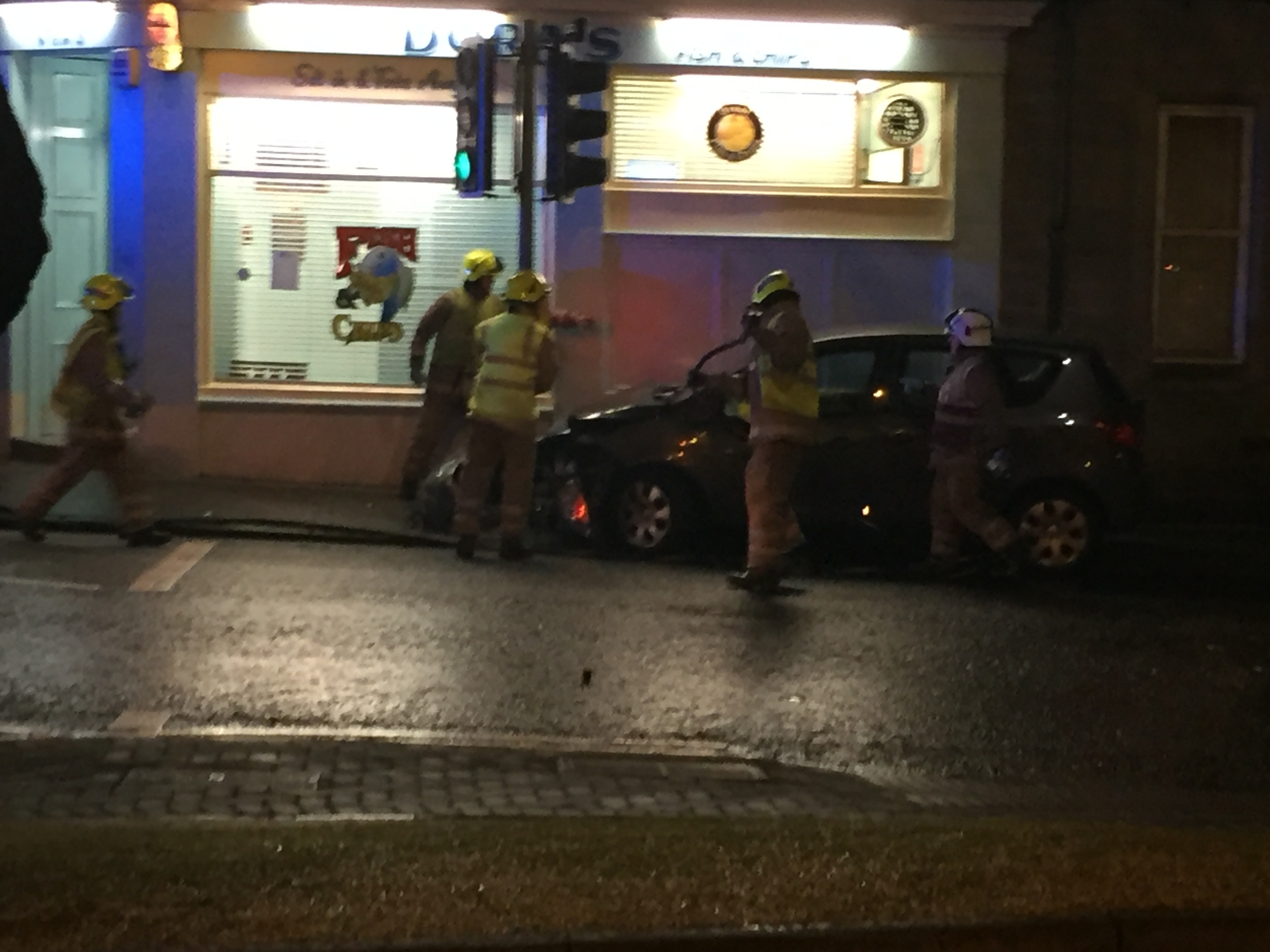 Firefighters at the scene