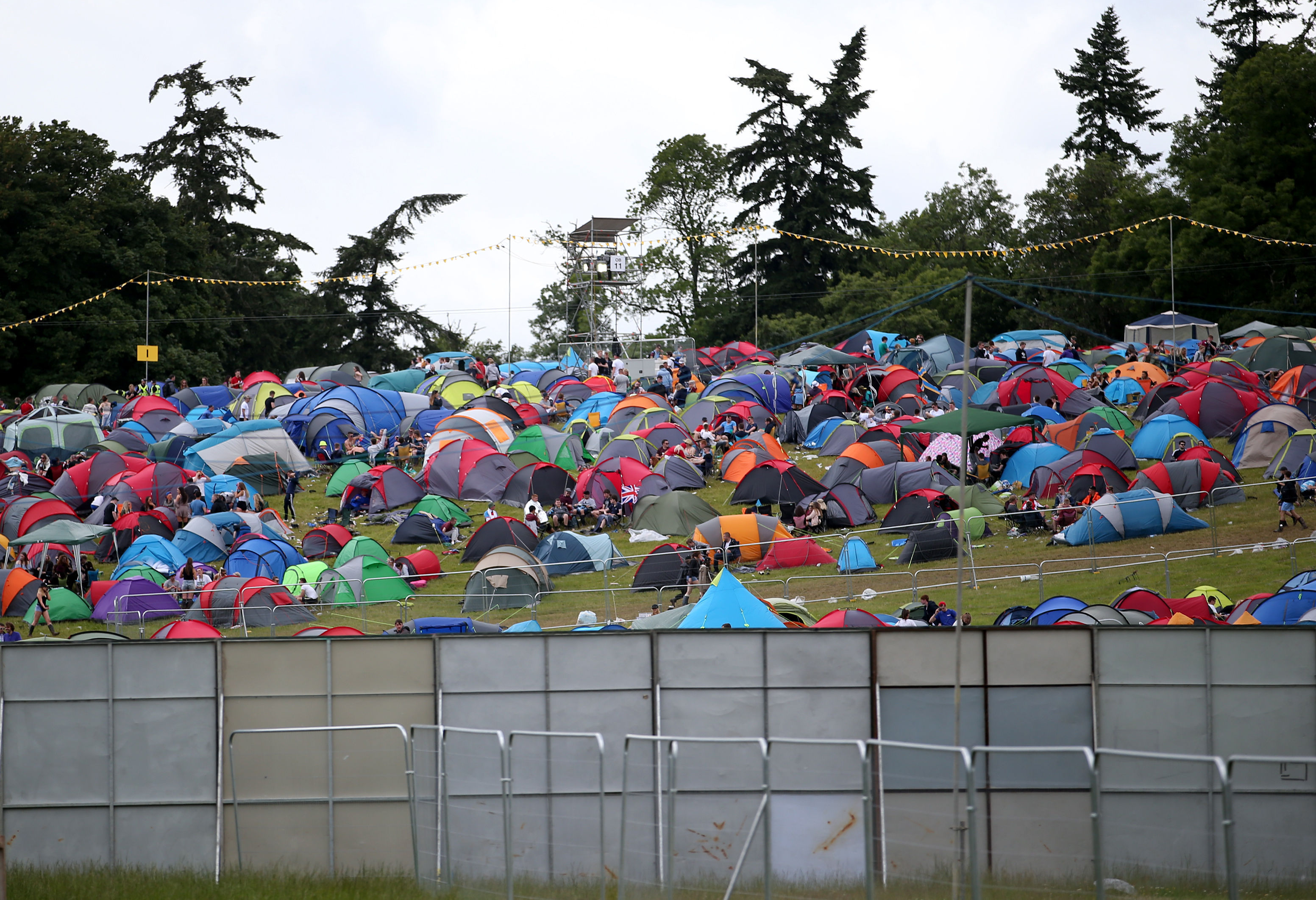 The T in the Park campsite.