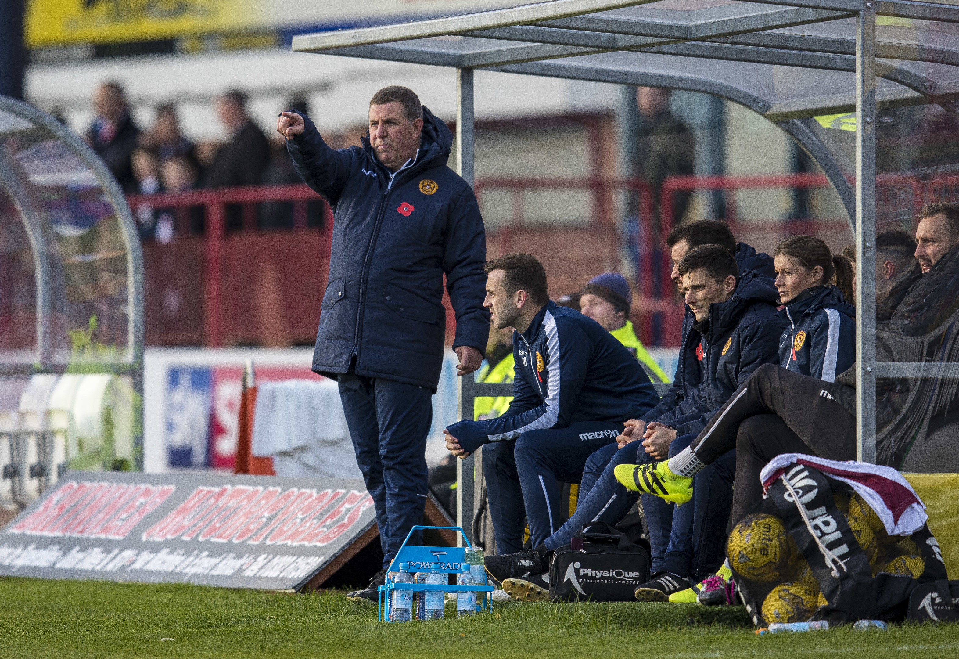 Mark McGhee on the sidelines at Dens Park