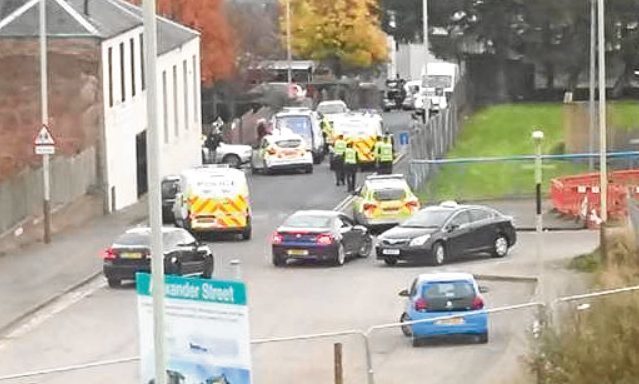 A large police presence was seen in the area at the time.