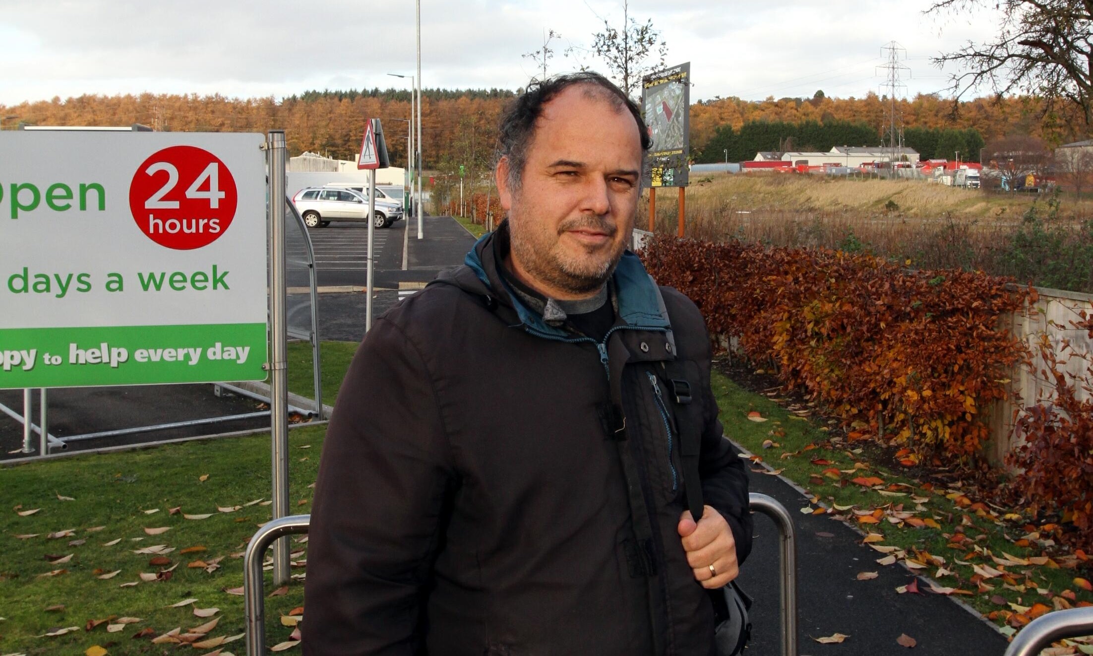 Iain Hendry near the site of the planned store.