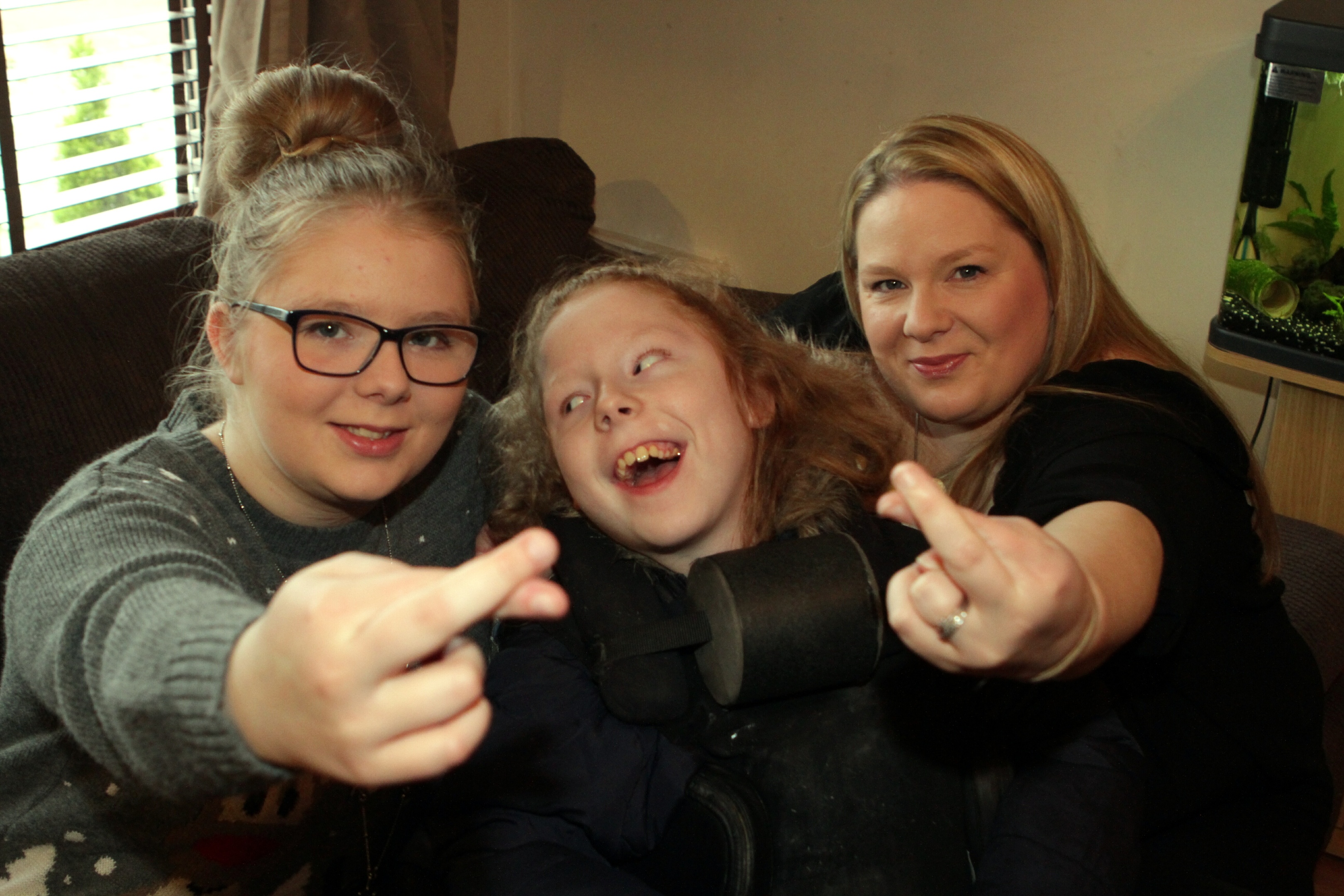 Kaela and Aaliyah Thoud with mum Claire.