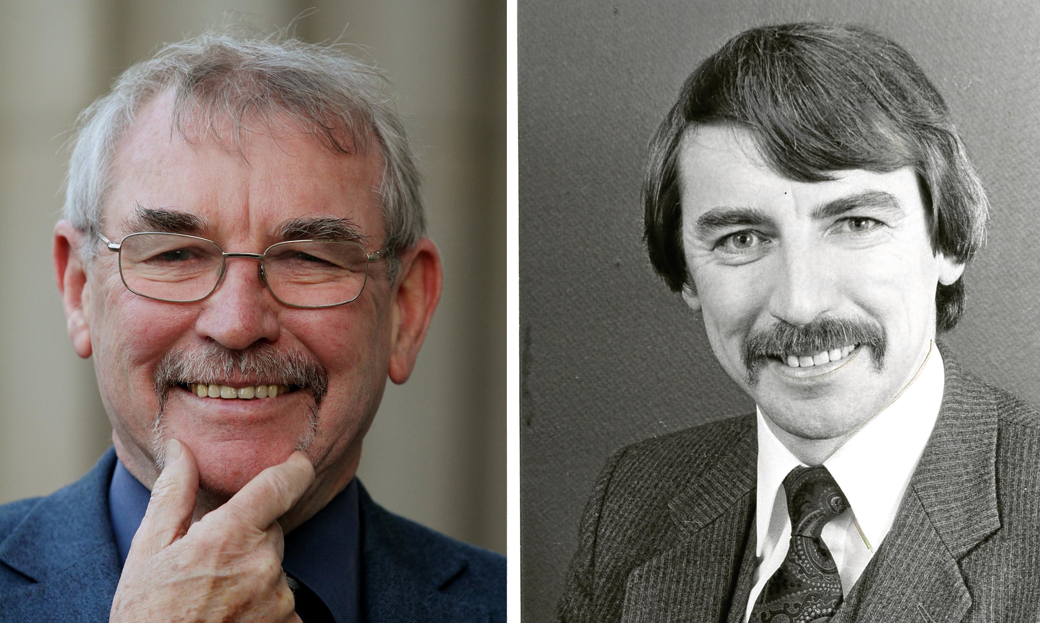 Ken shows off his 2016 Movember growth while (right) is how he looked in the 1980s.