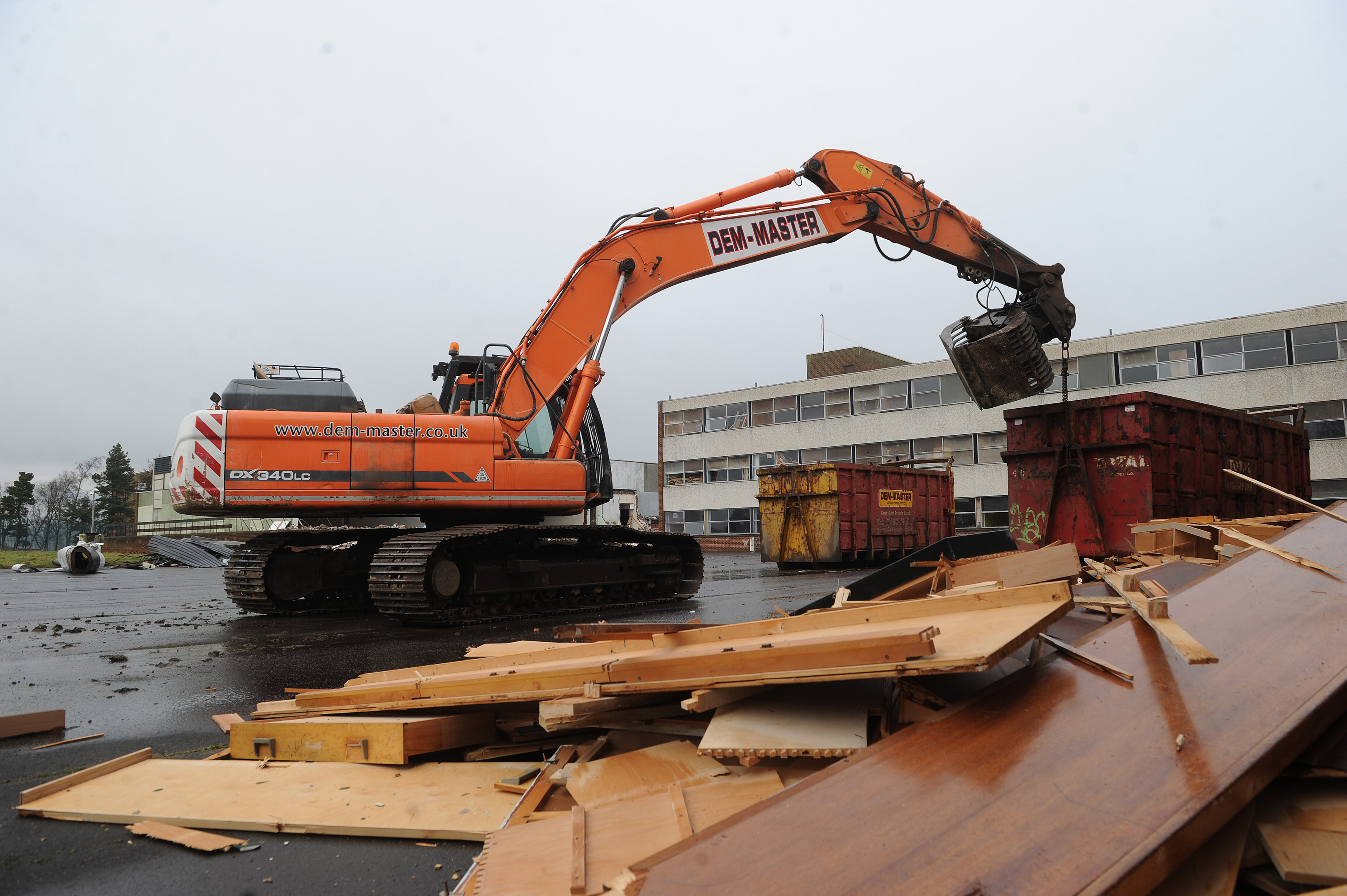 Work is under way to tear down the former Menzieshill building
