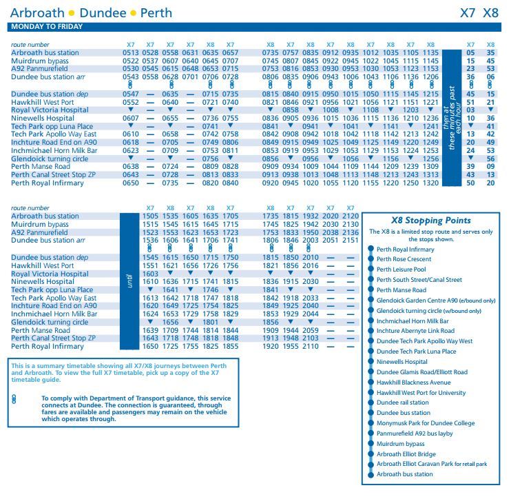 travel dundee timetable 22