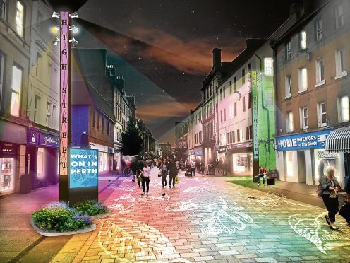 Night time in the city centre