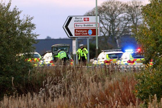 Police at the scene of the accident