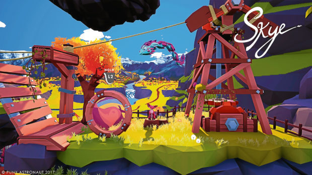 A scene from Puny Astronaut's Skye game