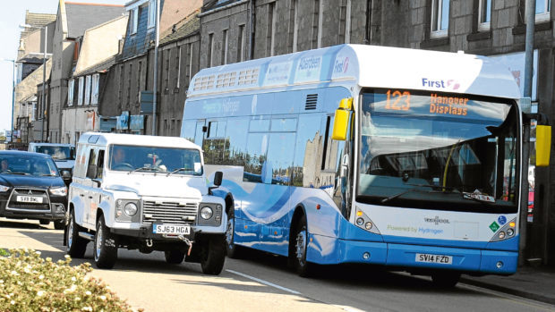 Dundee is set to gain a fleet of 12 hydrogen buses, similar to those being used in Aberdeen (above).