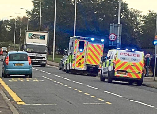 Ambulance outside St Paul’s RC Academy, Dundee