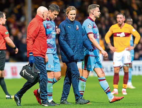 Darren O'Dea had to go off at Fir Park