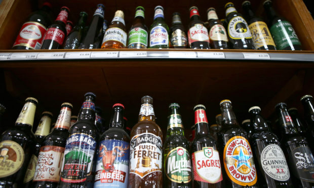 Alcohol for sale in an off-licence.