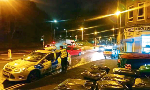Police attend the scene
