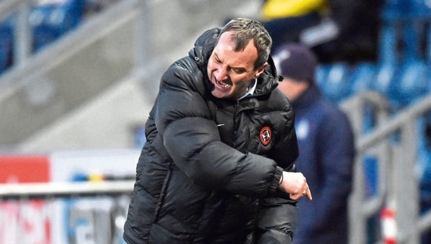 Then-Dundee United boss Csaba Laszlo raged at the 6-1 loss at Falkirk this time last year