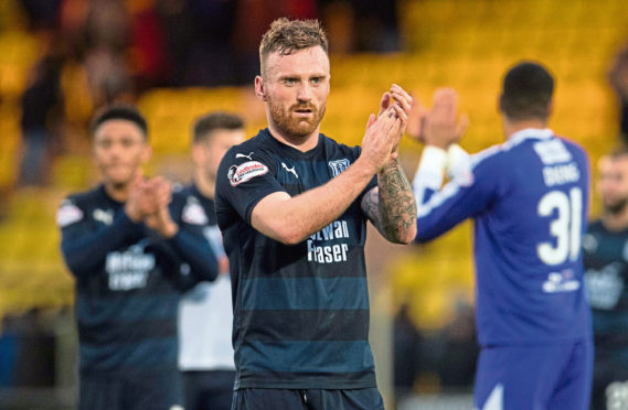 Dundee's Craig Curran at full time on Saturday in the win against Livingston