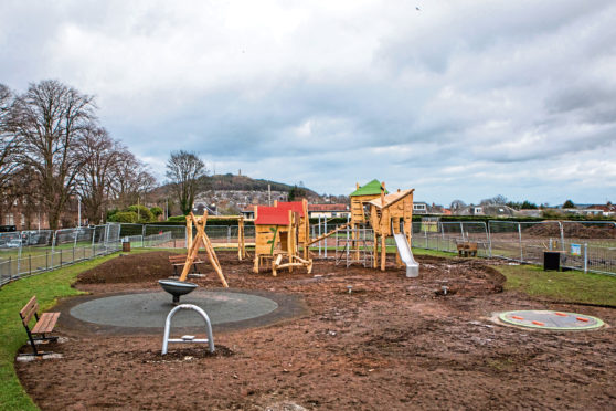 The £90,000 park, which is suitable for children with disabilities, is almost complete