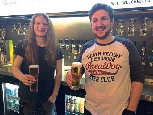 Peter Garrow, 27, and Sean Tyrell, 26, at Brewdog Dundee