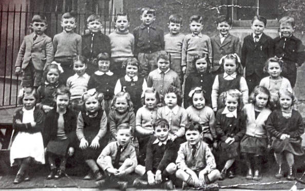 Primary 1 class at St Patrick's School, Dundee, in 1952