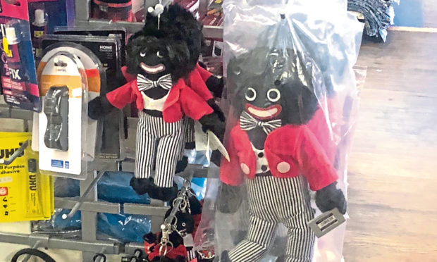 The golliwog dolls for sale in At Home in the Murraygate