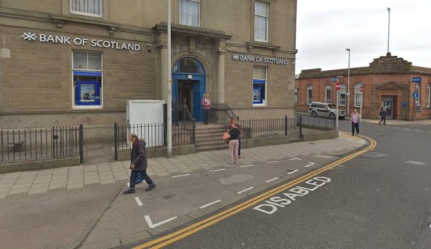 The Bank of Scotland near to where the incident is said to have taken place.