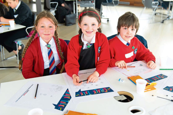 Pupils involved in the Tele's special Chalk Talk supplement.