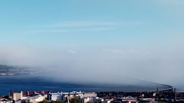 Plumes of smoke visible from Dundee.